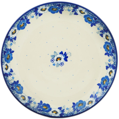 Polish Pottery Dinner Plate 10&frac12;-inch Blue Spring Blue