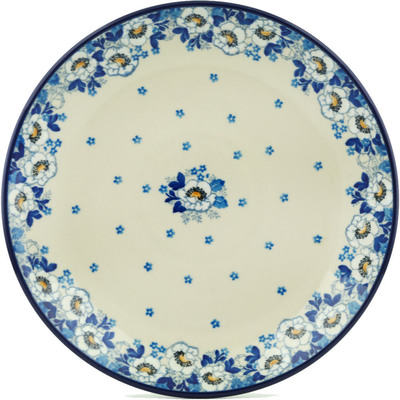 Polish Pottery Dinner Plate 10&frac12;-inch Blue Spring