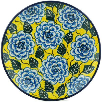 Polish Pottery Dinner Plate 10&frac12;-inch Blue Spring UNIKAT