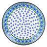 Polish Pottery Dinner Plate 10&frac12;-inch Blue Star Flowers