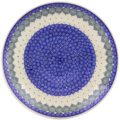 Polish Pottery Dinner Plate 10&frac12;-inch Blue Swirl