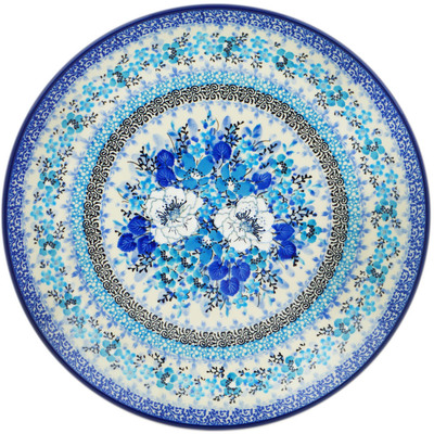 Polish Pottery Dinner Plate 10&frac12;-inch Blue Symphony UNIKAT