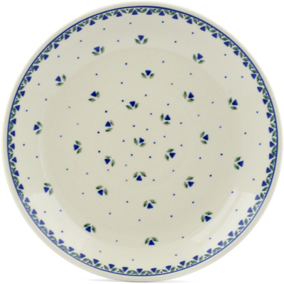 Polish Pottery Dinner Plate 10&frac12;-inch Blue Triangles