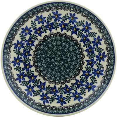 Polish Pottery Dinner Plate 10&frac12;-inch Blue Violets