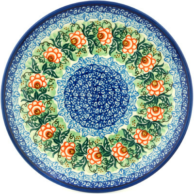 Polish Pottery Dinner Plate 10&frac12;-inch Blue Waves UNIKAT