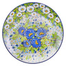 Polish Pottery Dinner Plate 10&frac12;-inch Blue Wild Field Flowers UNIKAT