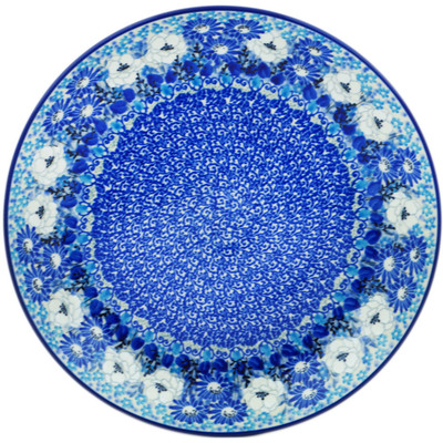 Polish Pottery Dinner Plate 10&frac12;-inch Blue Wildflower Meadow UNIKAT