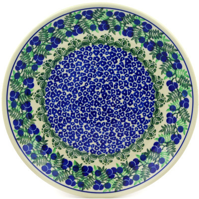 Polish Pottery Dinner Plate 10&frac12;-inch Blueberry Fields Forever
