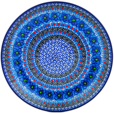 Polish Pottery Dinner Plate 10&frac12;-inch Blueberry Flowers UNIKAT