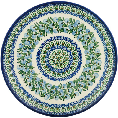 Polish Pottery Dinner Plate 10&frac12;-inch Blueberry Wreath UNIKAT
