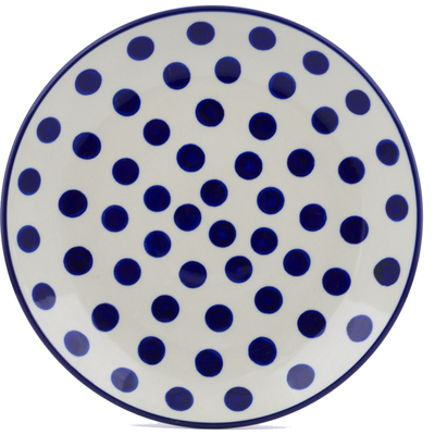 Polish Pottery Dinner Plate 10&frac12;-inch Bold Blue Dots