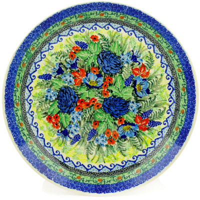 Polish Pottery Dinner Plate 10&frac12;-inch Bountiful Blue Bonnet UNIKAT