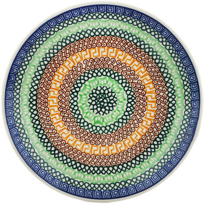 Polish Pottery Dinner Plate 10&frac12;-inch Braided Rug