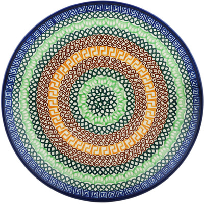 Polish Pottery Dinner Plate 10&frac12;-inch Braided Rug
