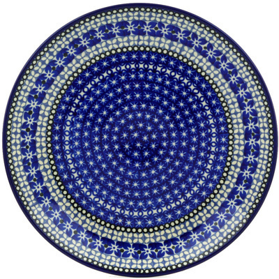 Polish Pottery Dinner Plate 10&frac12;-inch Brilliant Blues UNIKAT