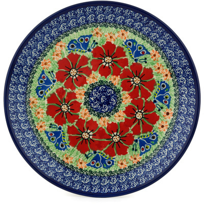 Polish Pottery Dinner Plate 10&frac12;-inch Brilliant Butterfly UNIKAT