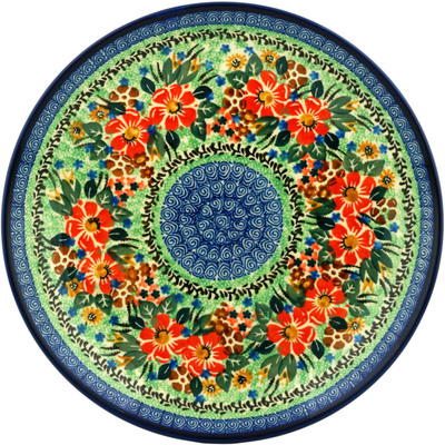 Polish Pottery Dinner Plate 10&frac12;-inch Brilliant Wild Flowers UNIKAT