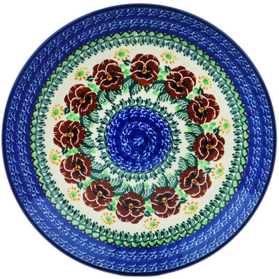 Polish Pottery Dinner Plate 10&frac12;-inch Brown Pansy UNIKAT