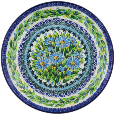 Polish Pottery Dinner Plate 10&frac12;-inch Buquet Azul UNIKAT