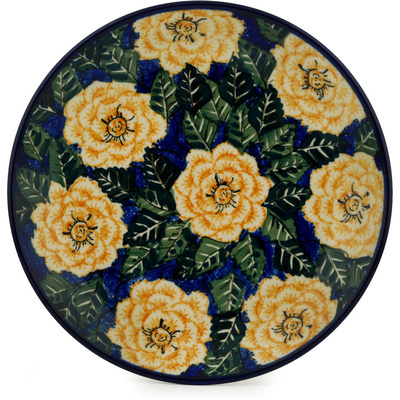 Polish Pottery Dinner Plate 10&frac12;-inch Butter Blooms UNIKAT