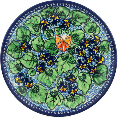 Polish Pottery Dinner Plate 10&frac12;-inch Butterflies And Bell Flo UNIKAT
