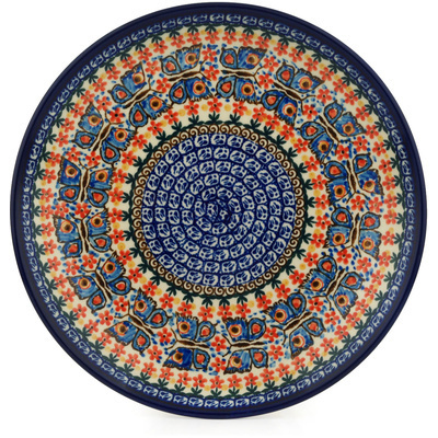 Polish Pottery Dinner Plate 10&frac12;-inch Butterfly Carousel UNIKAT