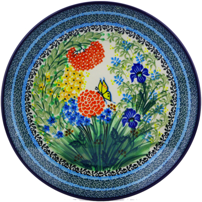 Polish Pottery Dinner Plate 10&frac12;-inch Butterfly Garden UNIKAT