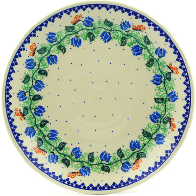 Polish Pottery Dinner Plate 10&frac12;-inch Butterfly In The Tulips