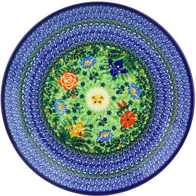 Polish Pottery Dinner Plate 10&frac12;-inch Butterfly Iris UNIKAT