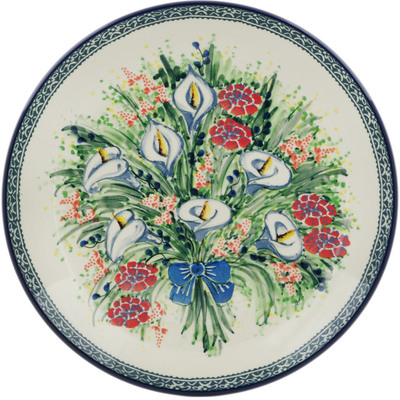 Polish Pottery Dinner Plate 10&frac12;-inch Canna Lily Elegance UNIKAT