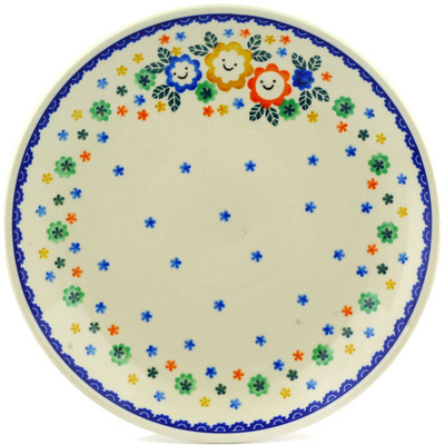 Polish Pottery Dinner Plate 10&frac12;-inch Children&#039;s Happy Garden