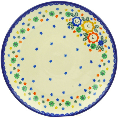 Polish Pottery Dinner Plate 10&frac12;-inch Children&#039;s Happy Garden