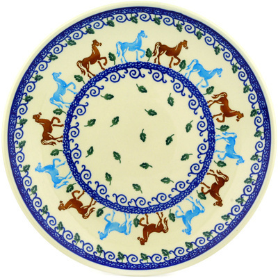 Polish Pottery Dinner Plate 10&frac12;-inch Children&#039;s Prancing Poni