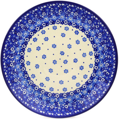 Polish Pottery Dinner Plate 10&frac12;-inch Cobalt Spring UNIKAT