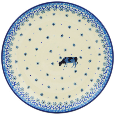 Polish Pottery Dinner Plate 10&frac12;-inch Cow That Jumped Over The Moon