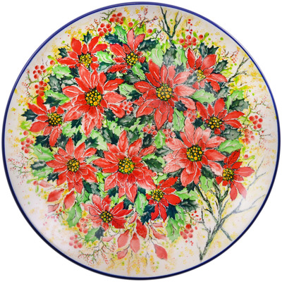 Polish Pottery Dinner Plate 10&frac12;-inch Crimson Beauty UNIKAT