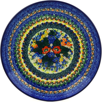 Polish Pottery Dinner Plate 10&frac12;-inch Daisies In The Meadow UNIKAT