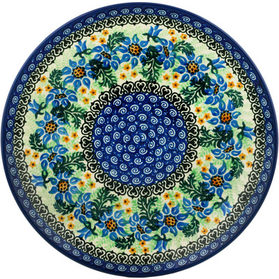 Polish Pottery Dinner Plate 10&frac12;-inch Daisy Hearts UNIKAT