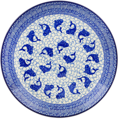 Polish Pottery Dinner Plate 10&frac12;-inch Dancing Fish