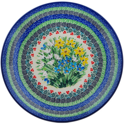 Polish Pottery Dinner Plate 10&frac12;-inch Dandy Daffodils UNIKAT