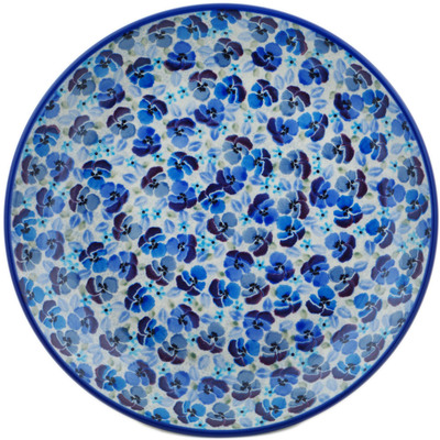 Polish Pottery Dinner Plate 10&frac12;-inch Deep Sea Pansy UNIKAT
