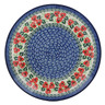 Polish Pottery Dinner Plate 10&frac12;-inch Delicate Red Flowers