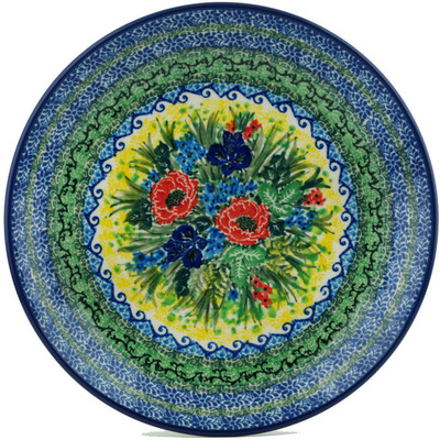 Polish Pottery Dinner Plate 10&frac12;-inch Delightful Canon UNIKAT