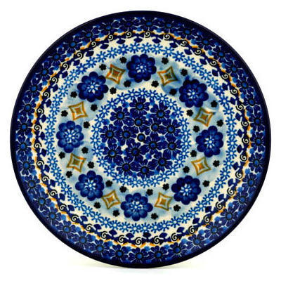 Polish Pottery Dinner Plate 10&frac12;-inch Diamond Flowers UNIKAT