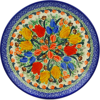 Polish Pottery Dinner Plate 10&frac12;-inch Don Quixote UNIKAT