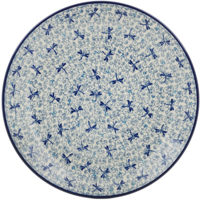 Polish Pottery Dinner Plate 10&frac12;-inch Dragonfly In The Sky