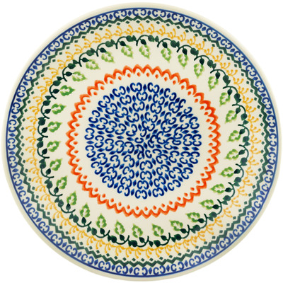Polish Pottery Dinner Plate 10&frac12;-inch Electric Leaves
