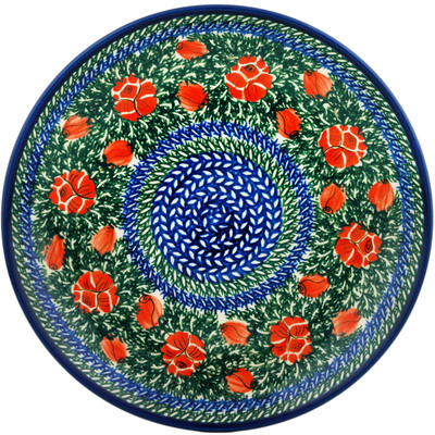Polish Pottery Dinner Plate 10&frac12;-inch Evening Roses UNIKAT