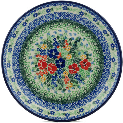 Polish Pottery Dinner Plate 10&frac12;-inch Evergreen Garden UNIKAT