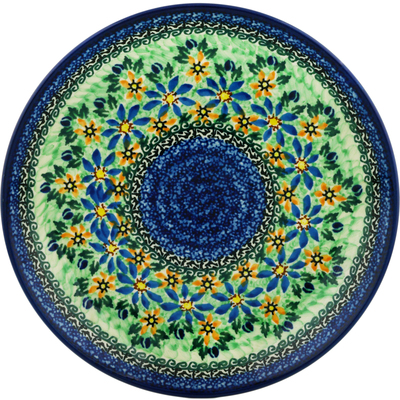 Polish Pottery Dinner Plate 10&frac12;-inch Falling Star Flowers UNIKAT